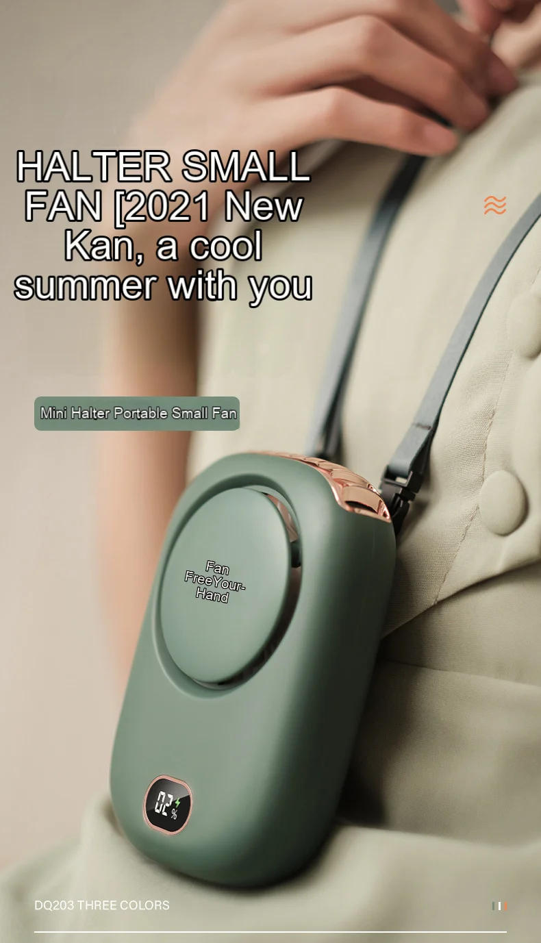 Description Picture 2 of itemNew Mini Portable Fan Hanging Handheld Fan Rechargeable Bladeless Turbo Ultra Quiet Student Hand Held Fan Outdoor Sports Travel