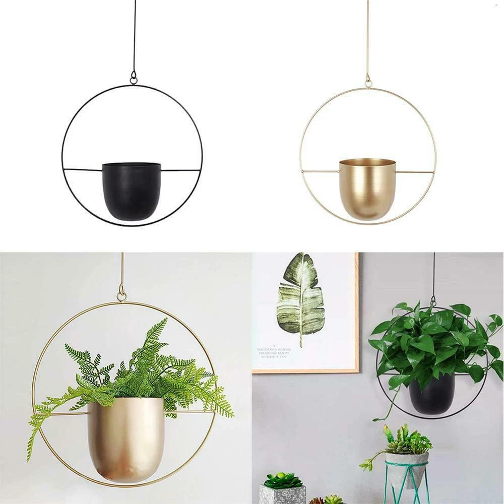 Description Picture 5 of item2023 New 10 Type Metal Hanging Flower Pot Nordic Chain Hanging Planter Basket Flower Vase for Home Garden Balcony Decoration