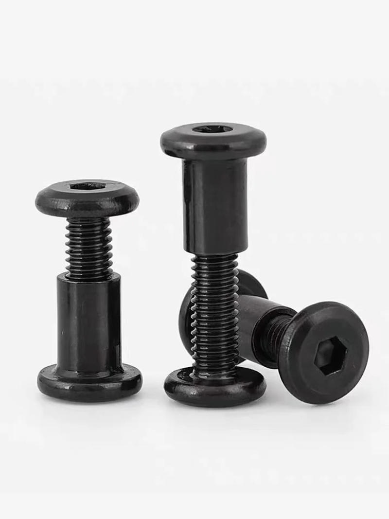 Description Picture 2 of item10Sets Black Steel Hex Hexagon Socket Head Furniture Splint Butt Lock Connection Nut with Screw M6