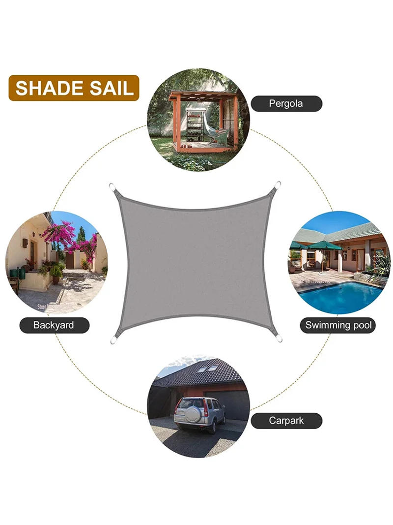 Description Picture 5 of itemOutdoor Awnings Waterproof Sun Shade Sail Garden Canopi For Terrace Car Canvas Awning Rectangle Pool Sun-Shelter Sunshade Sail