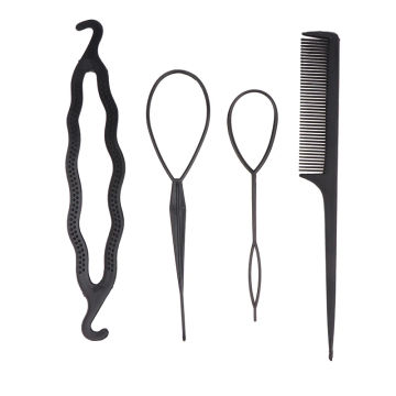 4Pcs Professional Hair Braid Tool Hair Pin Bun Roller Twist Curler Ponytail DIY Hair Styling Hair Styling Tools Braiding Hair