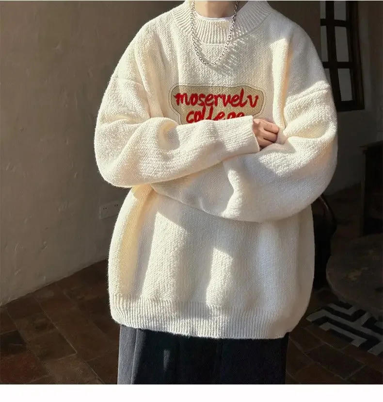 Description Picture 5 of itemAmerican Casual Sweater Men's Autumn Winter Teenagers Wear Oversize Large Size Knitwear Couples Fashion Wear Tops Men Clothing