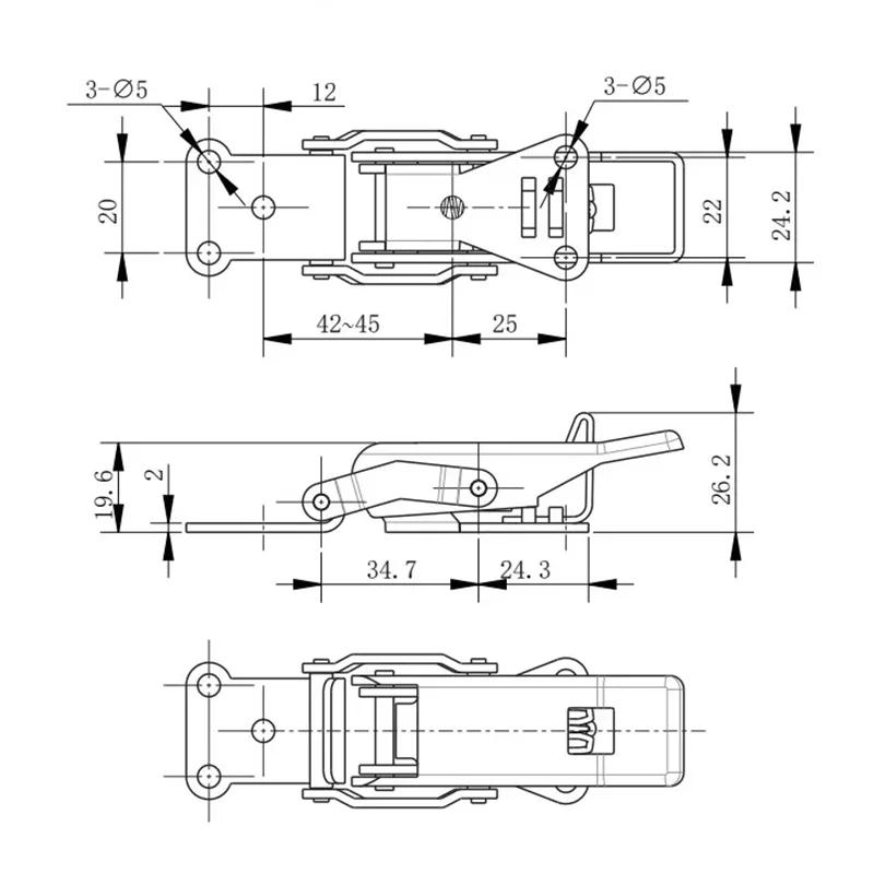 Description Picture 5 of itemStainless Steel Toggle Lock Tool Box Hasp Lock Industrial Mechanical Equipment Cabinet Door Buckle