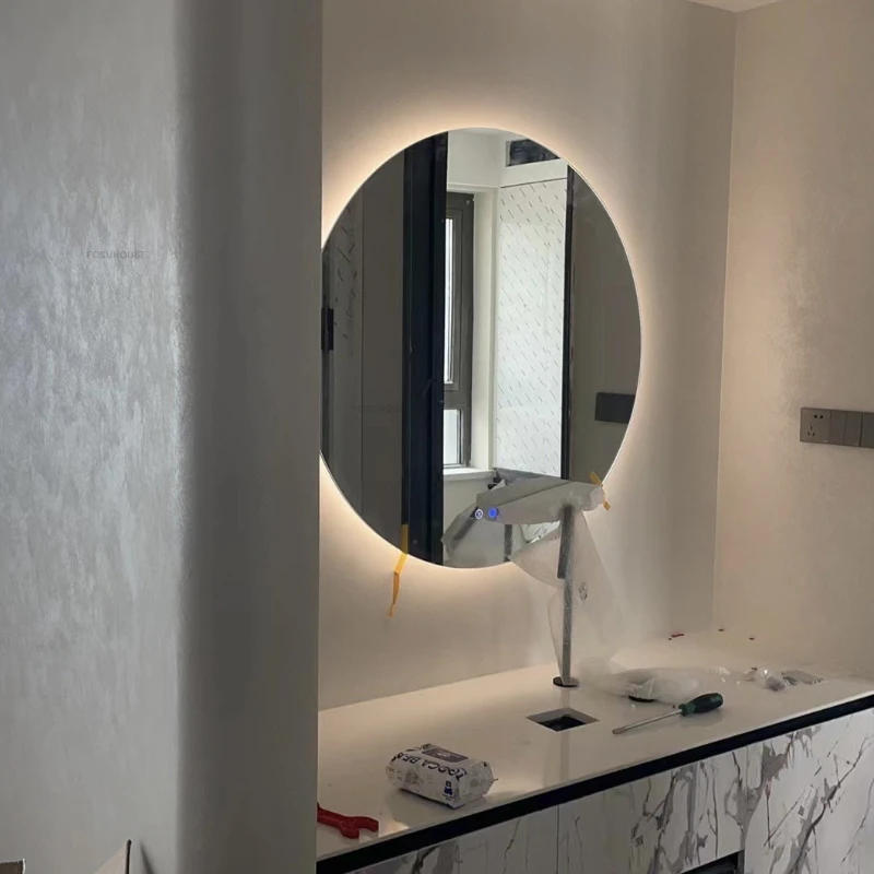 Description Picture 4 of itemEuropean Designer Smart Bathroom Mirrors Modern Wall Mounted Round Mirrors for Bathroom Bedroom Dressing Table Makeup Mirrors