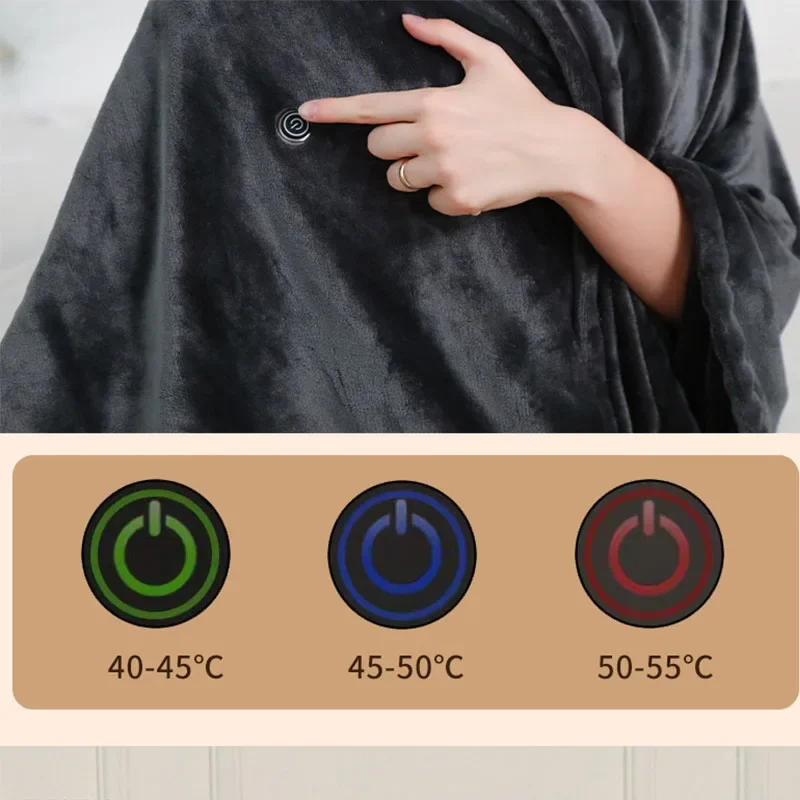 Description Picture 5 of item150x80cm Washable USB Electric Blanket Smart Thermostat Flannel Lambskin Nap Heating Pad Household Office Warm Body Blanket