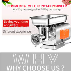 PBOBP Commercial Electric Meat Grinder ,Commercial Sausage Stuffer Maker, Stainless Steel Food Grinders For Industrial