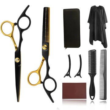 Hair Cutting Scissors Kits, 9 Pcs Stainless Steel Hairdressing Shears Set Professional Thinning Scissors For Barber Home Use