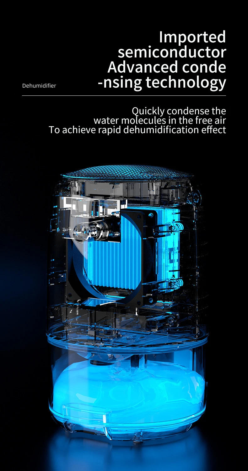 Description Picture 5 of item1100ML dehumidifier quiet home small dehumidifier indoor moisture dryer bedroom air purification dehumidifier 220V