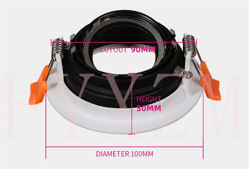 Description Picture 4 of itemRound Square Recessed LED Ceiling Trim Ring MR16 Halogen Bulb Luminaire Bracket LED Spotlight GU10 Frame LED Downlight