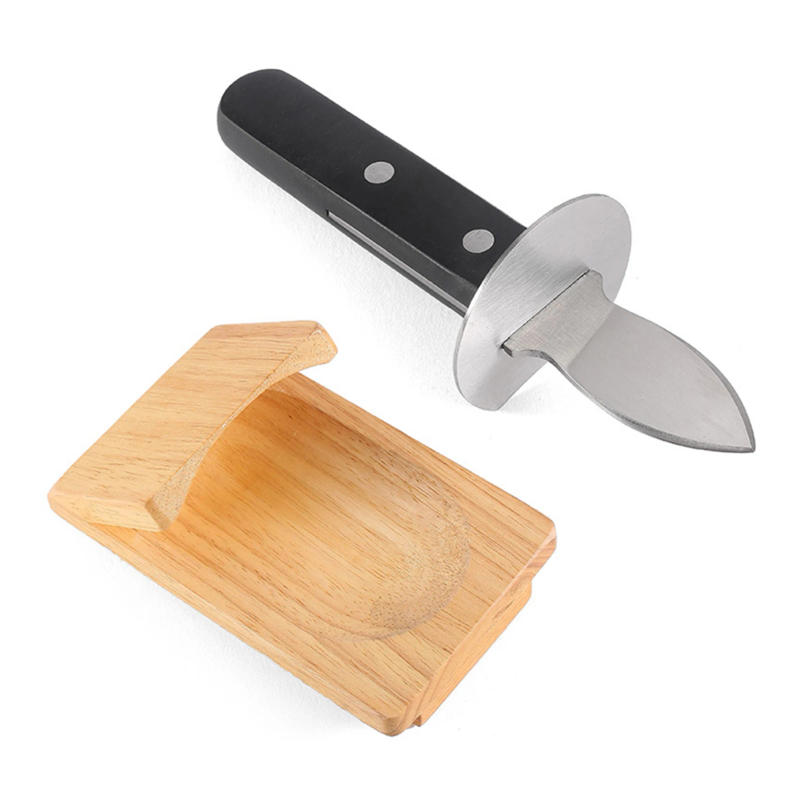Description Picture 5 of itemOyster Shucking Clamp,Stainless Steel Scallop Shell Shucking Cutter,Wood Seafood Opener Tool for Home Kitchen Barbecue Camping