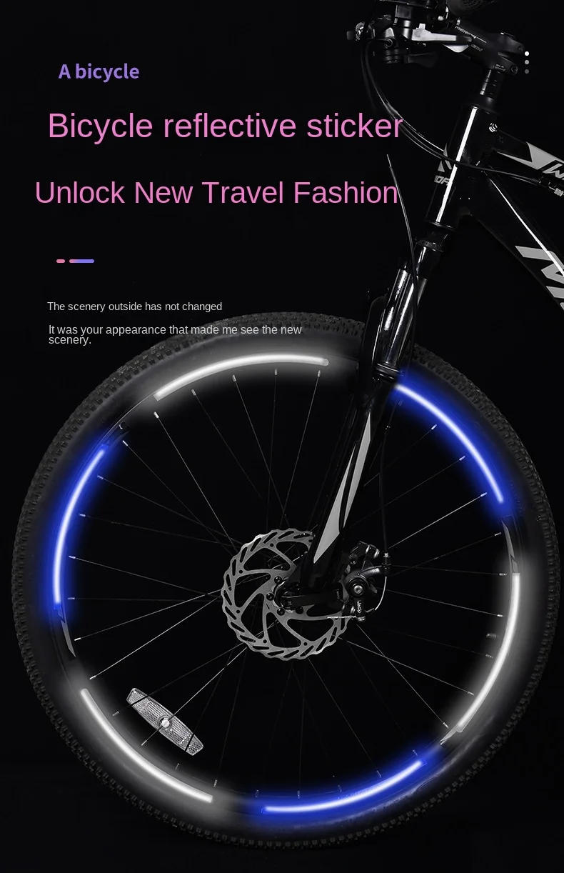 Description Picture 2 of itemBike Reflective Stickers MTB Bicycle Wheel Spoke Tubes Strip Adhesive Tape Safety Decor Rim Sticker Cycling Accessories 6 Colors