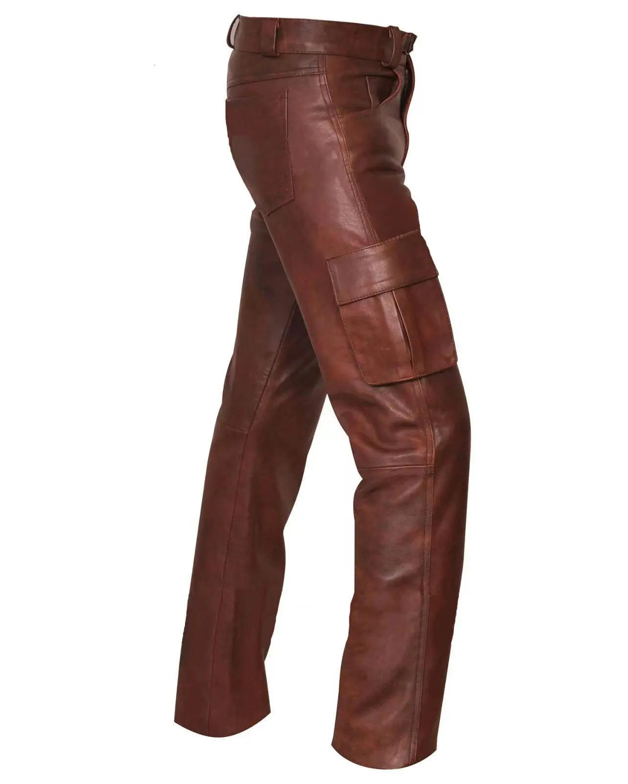 Description Picture 4 of itemFashion men's fashion rock punk style PU leather pants men's artificial leather slim motorcycle pants zipper casual pants