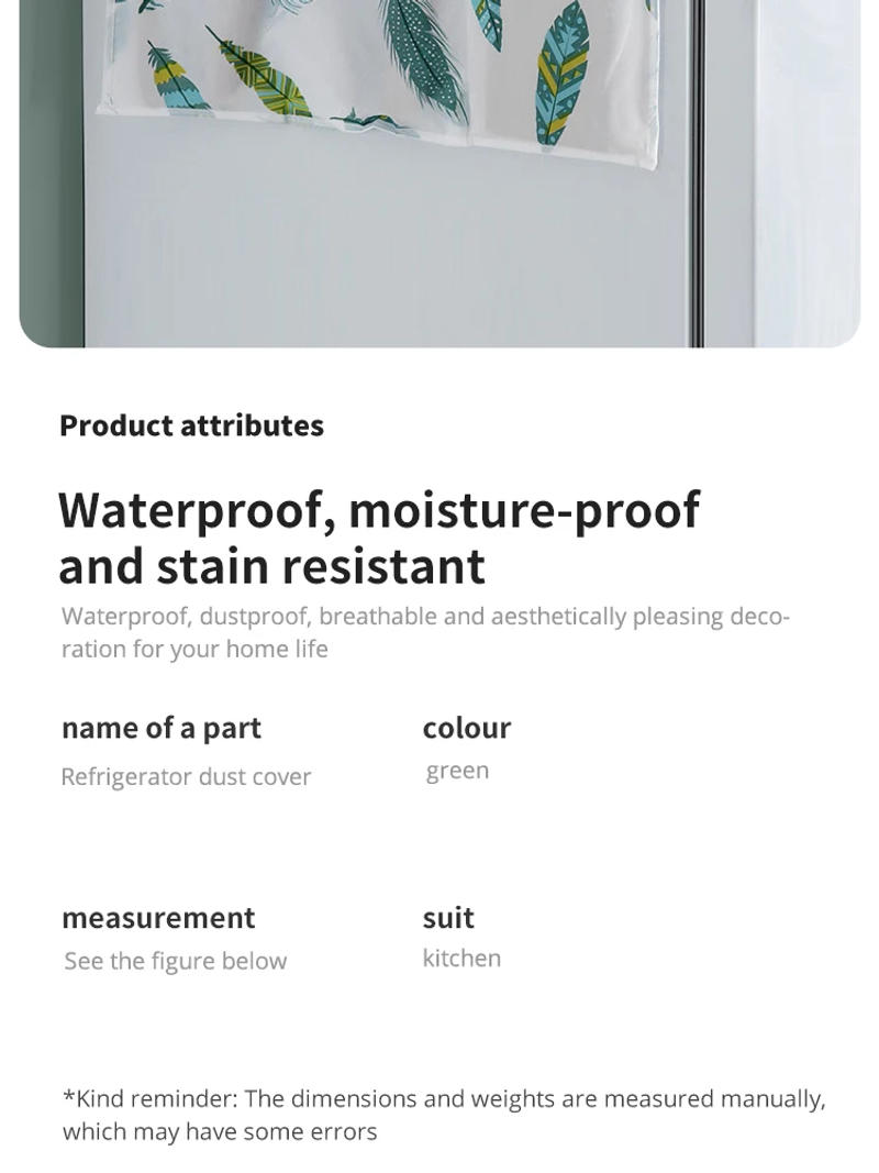 Description Picture 4 of itemRefrigerator Dust Cover with Storage Bag Washable Printing Multi-purpose Household Washing Machine Cabinet Dust Protection Cover