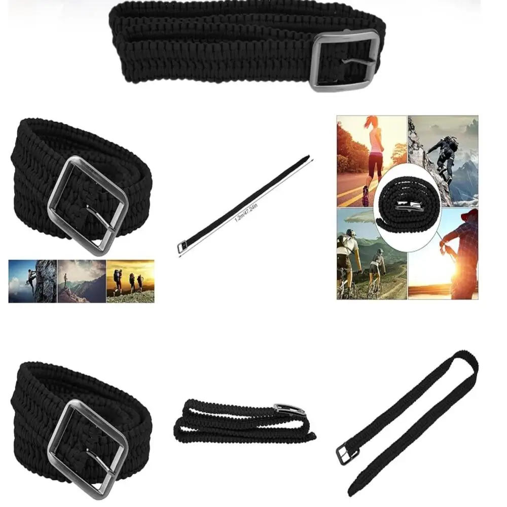 Description Picture 3 of itemTactical Paracord Waist Belt Hand Knitting Men Women Outdoor Camping Hunting Hiking Utility Waistband 1.2m  Emergency  Rope