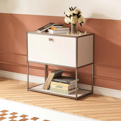 Storage Cabinet Nightstand Modular Haller Bed Side Table Holder Stainless Steel Metal Board for Living Room INS Popular Fashion