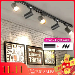 Full Set Track Light rails 220V 110V Spot Led Track Light Ceiling Lamp COB Spotlight Rail Lighting Fixture Home Clothing Store