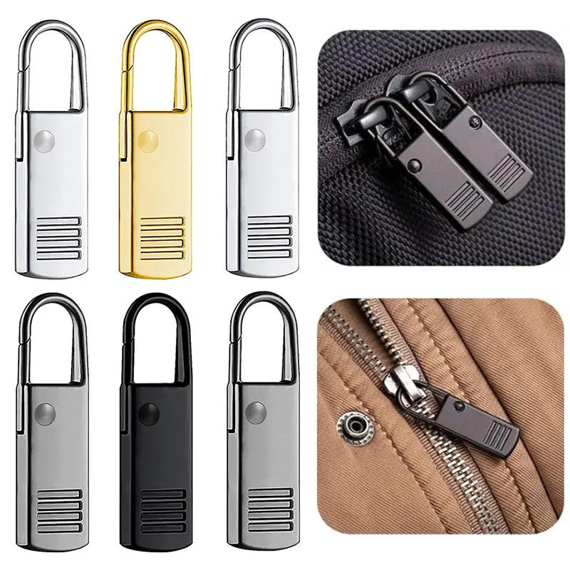 Description Picture 2 of item5/10Pcs Zipper Slider Zippers Puller Replacement Zipper Pull Tab Repair Cord Extension Fixer for Luggage Clothing Jackets Purse