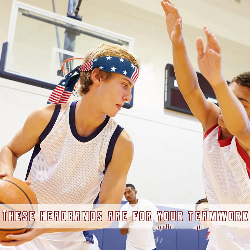 Description Picture 4 of itemSport America Headbands Men Cycling Running Sweatband Fitness Jog Tennis Yoga Gym Headscarf Women Head Sweat Hair Band Bandage