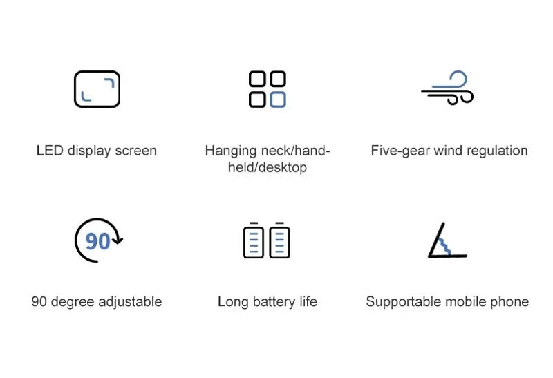 Description Picture 3 of itemElectric Fan Portable Air Conditioner Mini Cooler Rechargeable Neck Fans for Home Free Shipping Hand Usb Conditioning Blades