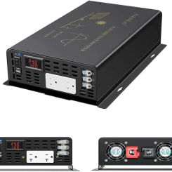USB Port 2000W Pure Sine Wave Solar Inverter 12V 120V Power Bank Solar Panel Generator 24V/48V DC to 110V/220V/230V AC Converter
