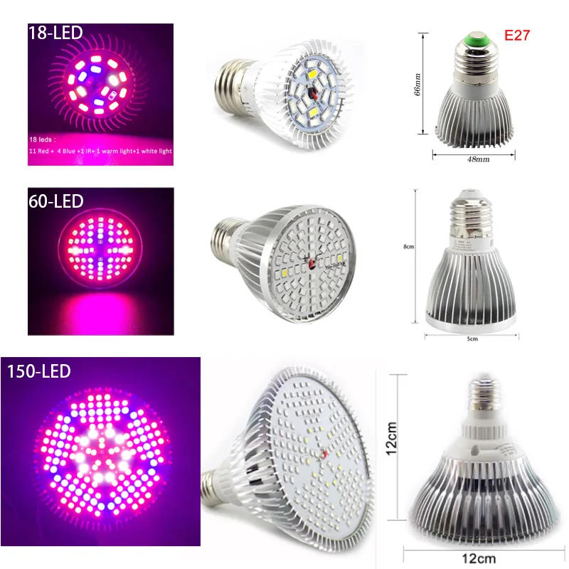 Description Picture 5 of itemFull Spectrum LED Plant Grow Light Bulb E27 UV IR Growing Lamp bulbs growtent box Hydroponic Indoor Greenhouse for Veg Flower