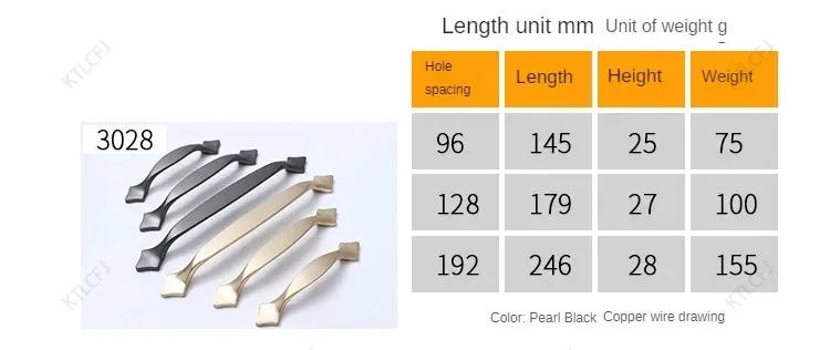 Description Picture 5 of itemBlack Copper Brushed Drawer Modern Minimalist Wardrobe Shoe Cabinet Handle Light Luxury Minimalist Zinc Alloy Handle