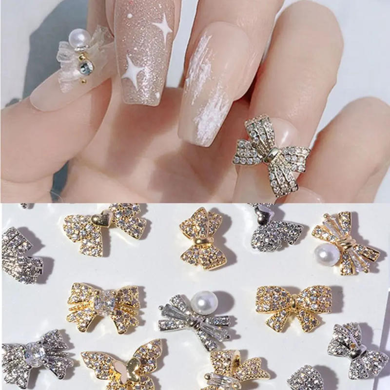 Description Picture 5 of itemBowknots Glass Stone Diamond Pearl Crystal DIY Nail Art Decorations Manicure Tools Bow Nail Rhinestones Butterfly Nail Jewelry