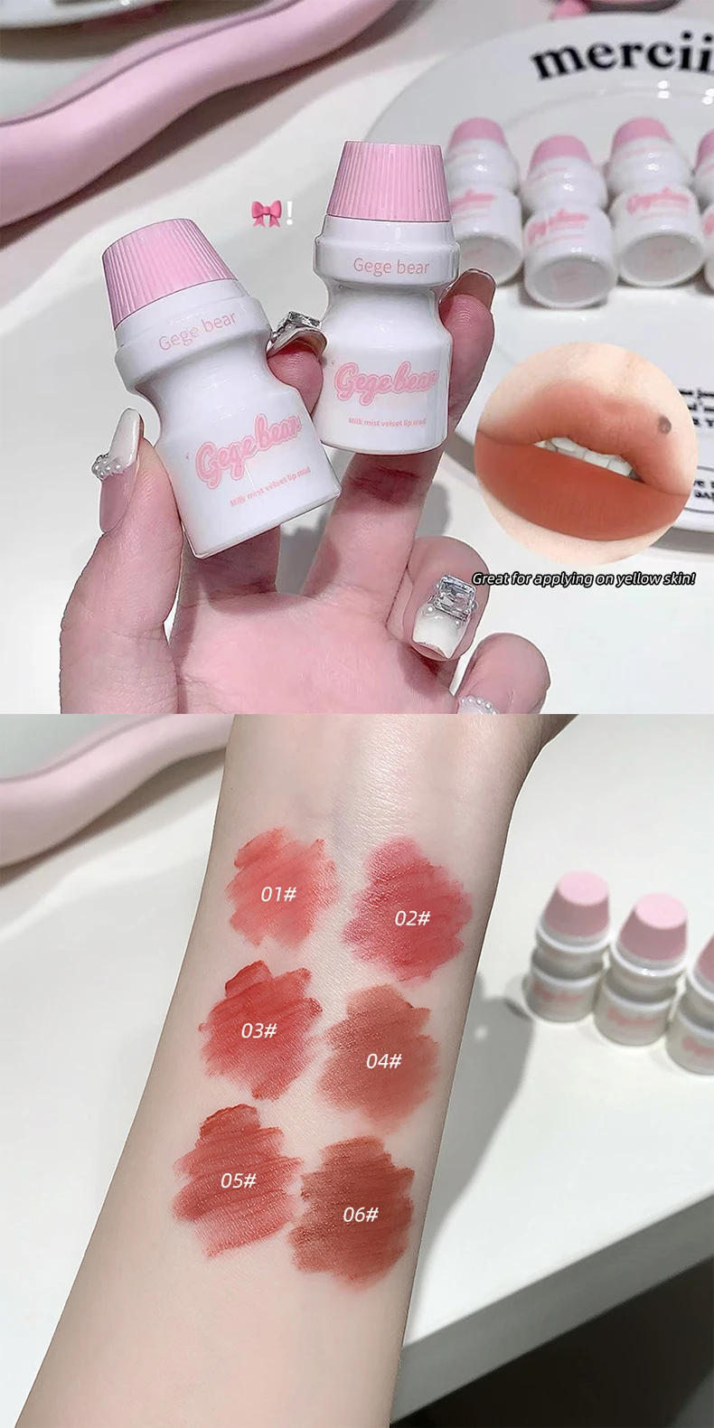 Description Picture 5 of itemSoft Mist Matte Pink Lip Gloss Waterproof Non-Stick Cup Lip Mud Sexy Red Brown Lip Glaze Not Fade Liquid Lipstick Korean Makeup