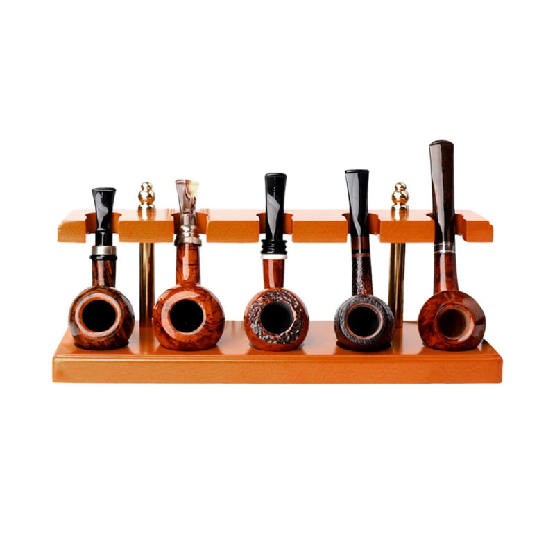 Description Picture 2 of itemTobacco pipe holder, 5 pcs tobacco pipe holder, smoking pipe holder, tea seat decoration, wooden pipe holder, can place cigars