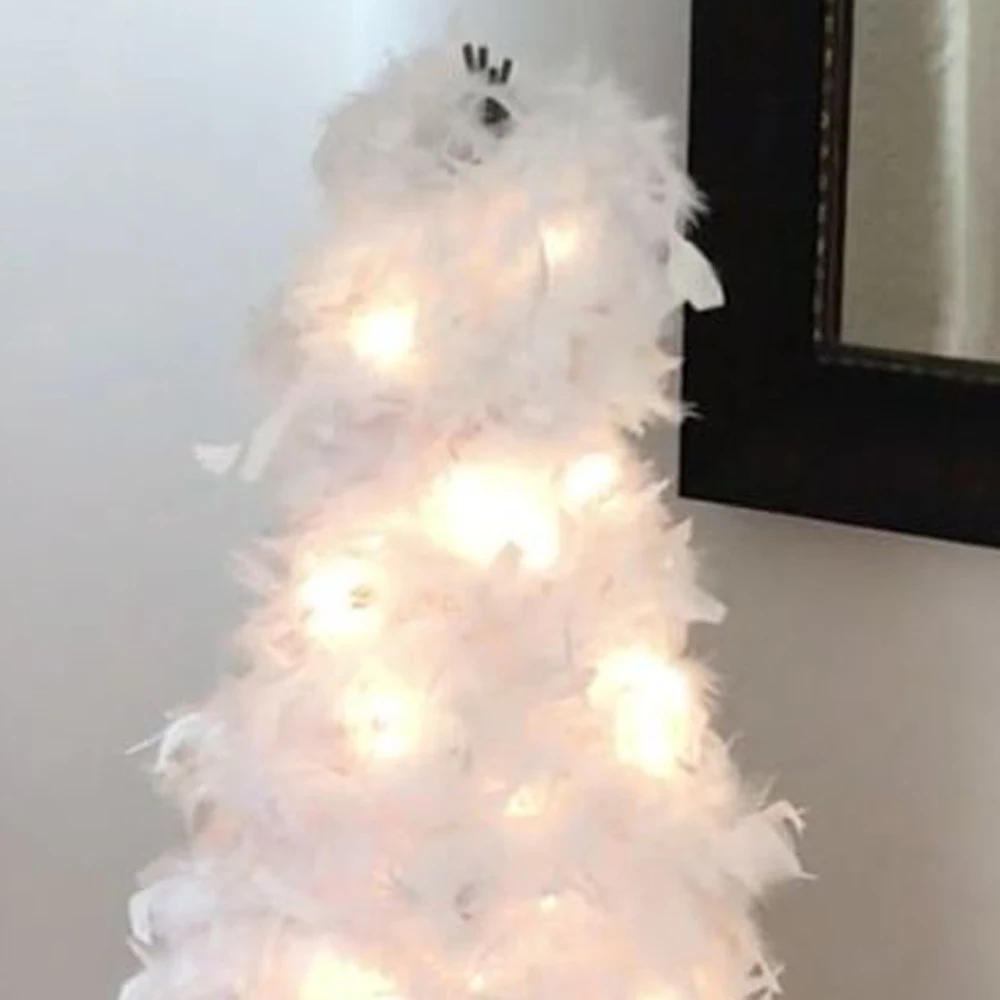 Description Picture 2 of item2M Fluffy WhiteTurkey Feathers Marabou Boa DIY Christmas Tree Ostrich Plumas Ribbon Wedding Dress Decoration Plumes for Crafts