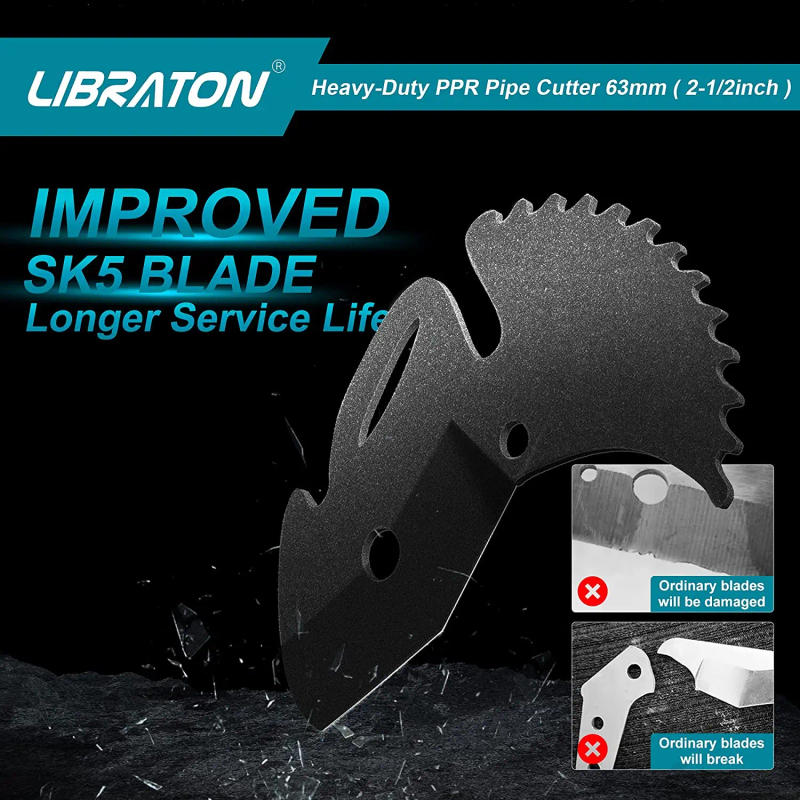 Description Picture 6 of itemLibraton Ratchet-type Pipe and PVC Cutter, One-hand Fast Pipe Cutting Tool with Replacement Blade for Cutting 2-1/2"(63mm) Pipe