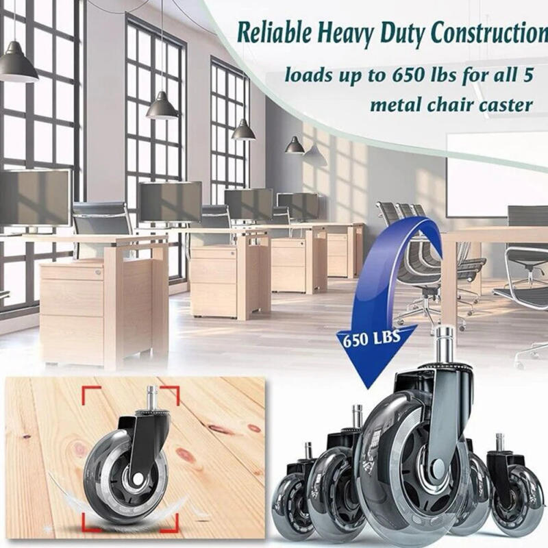 Description Picture 5 of item1PCS Office Chair Caster Replacement Swivel Rubber Soft Safe Rollers Universal Mute Wheel Heavy Duty Furniture Hardware