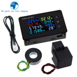 KWS-AC301 Wattmeter Power Meter Voltmeter AC 50-300V Voltage 50-60HZ Power Analyzers LED AC Electricity Meter 0-20/100A Detector