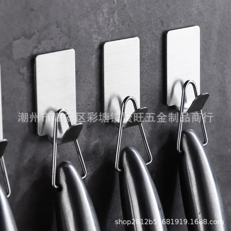 Description Picture 4 of itemSelf Adhesive Hook Stainless Steel Heavy Wall Hanger Hooks Bathroom Organizer Towel Rack Multi-purpose Kitchen Holder Shelf