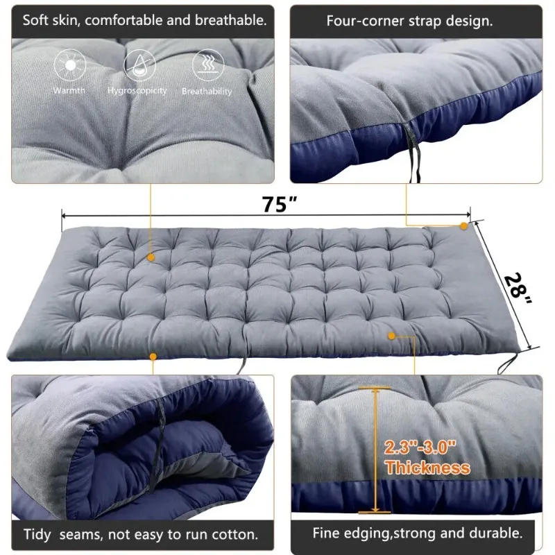 Description Picture 3 of itemCamping Outdoor Folding Bed with Mattress Tourist Camp Cot 400 Lbs Heavy Duty Sturdy Portable Stainless Steel Legs Sleeping Cot