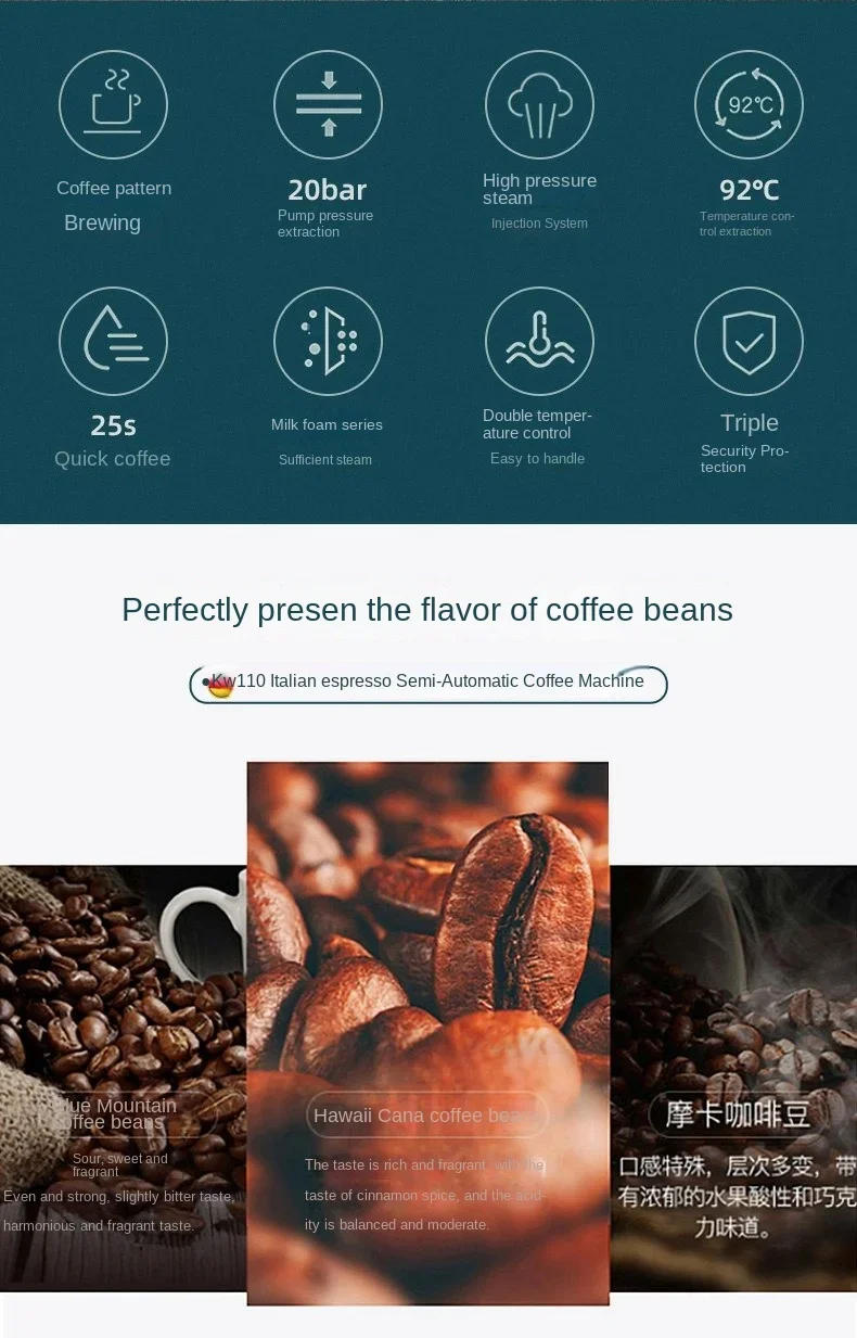 Description Picture 3 of item220V Derlla Half-automatic Espresso Coffee Machine with Milk Frother- Compact and Retro Style