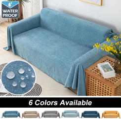 Solid Color Waterproof Sofa Cover All-weather Sofa Blanket Dust-proof Cloth For Bedroom Living Room Sofa Cushion