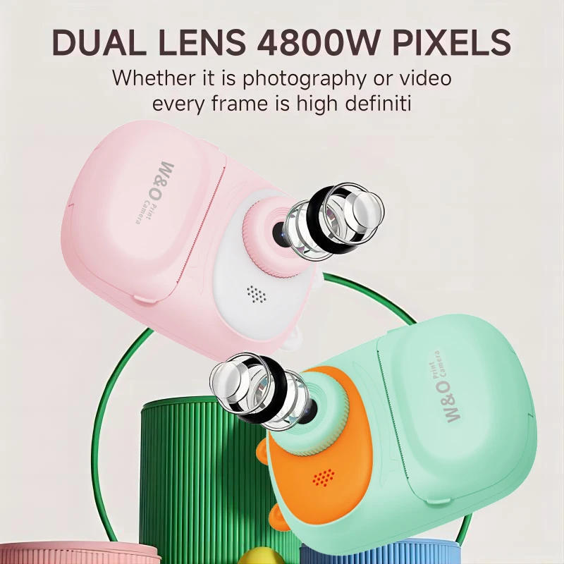 Description Picture 5 of itemW&O Q2 1080P 48MP Children Instant Photo Camera Cute Mini Portable Film Printer HD Vlog Shooting Camera Video Record Kids Gift
