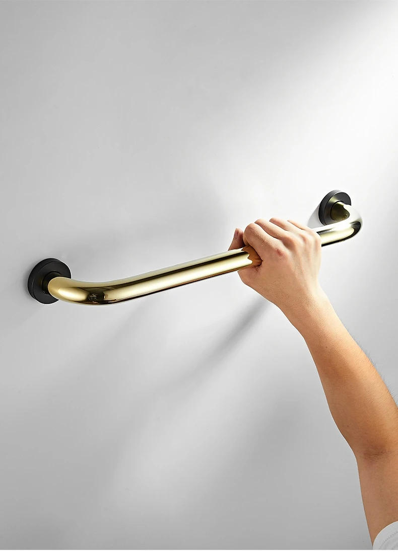 Description Picture 2 of itemBathroom Safety Grab Bar with Electroplated Black Gold Surface Perforated Installation Bathroom Safety & Accessories Grab Bars