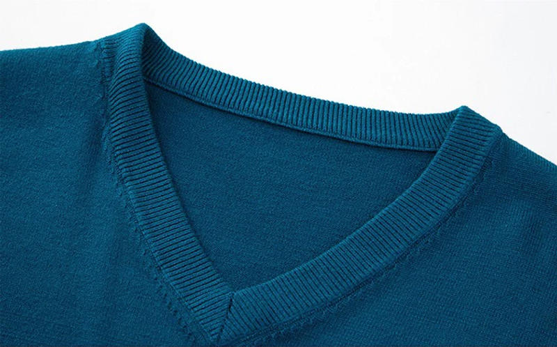 Description Picture 2 of itemV-Neck Knit Bottom Shirt Basic Solid Color Pullover