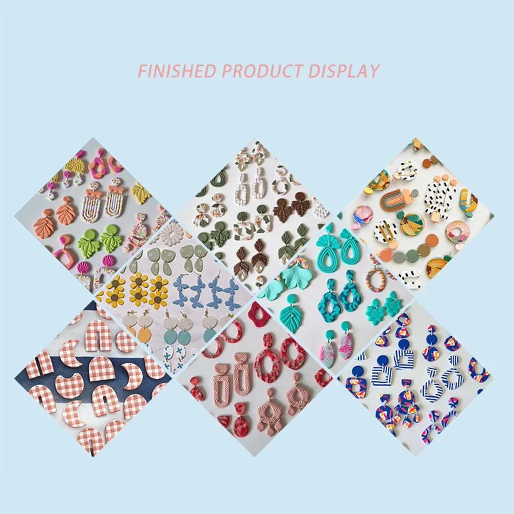 Description Picture 6 of itemNew 6 in 1 Irregular Geometry Clay Cutter DIY Hollow Donut Design Soft Pottery Earring Cutting Mold Handmade Jewelry Making Tool