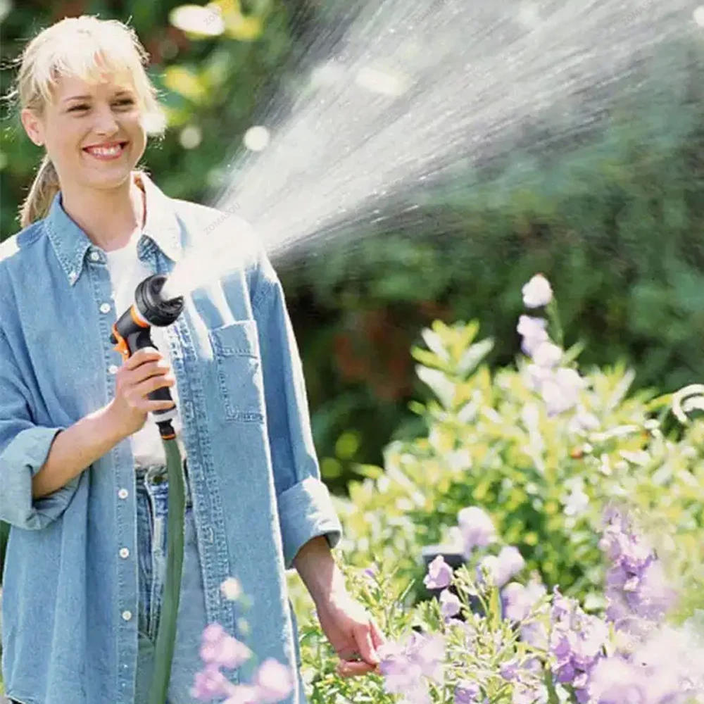 Description Picture 6 of item1-2Pc Watering Gun Garden 8 Modes High Pressure Sprayer Adjustable Irrigation Watering Nozzle Plant Lawn Yard Watering Sprinkler