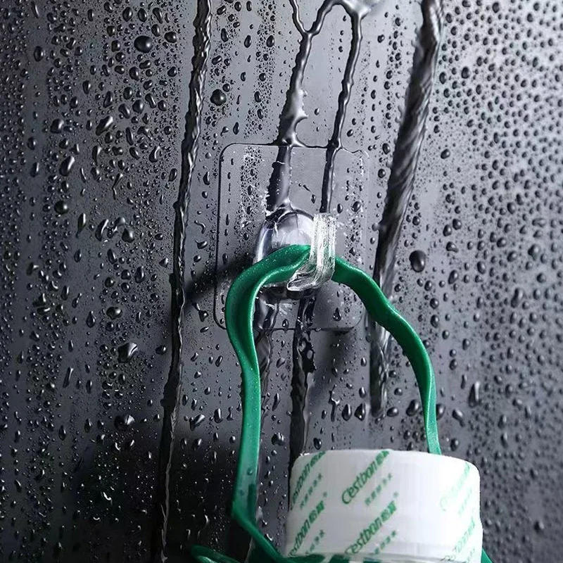 Description Picture 5 of item10/1Pcs Transparent Wall Hooks Hangers Self Adhesive Door Wall Hangers Hooks Heavy Load Rack Kitchen Bathroom Organizer Holder