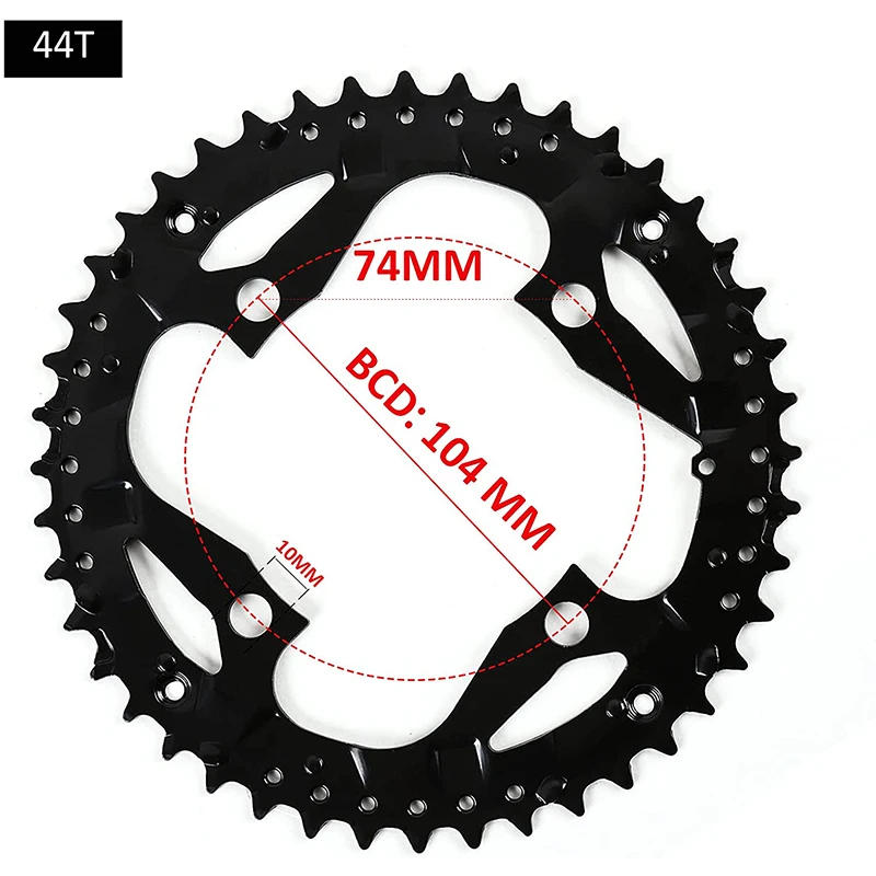 Description Picture 6 of itemBUCKLOS Bicycle 104BCD Chainring 3x9S 22T/32T/44T Mountain Bike Chain Ring Durable 104/64BCD Triple Chainring Set Cycling Parts
