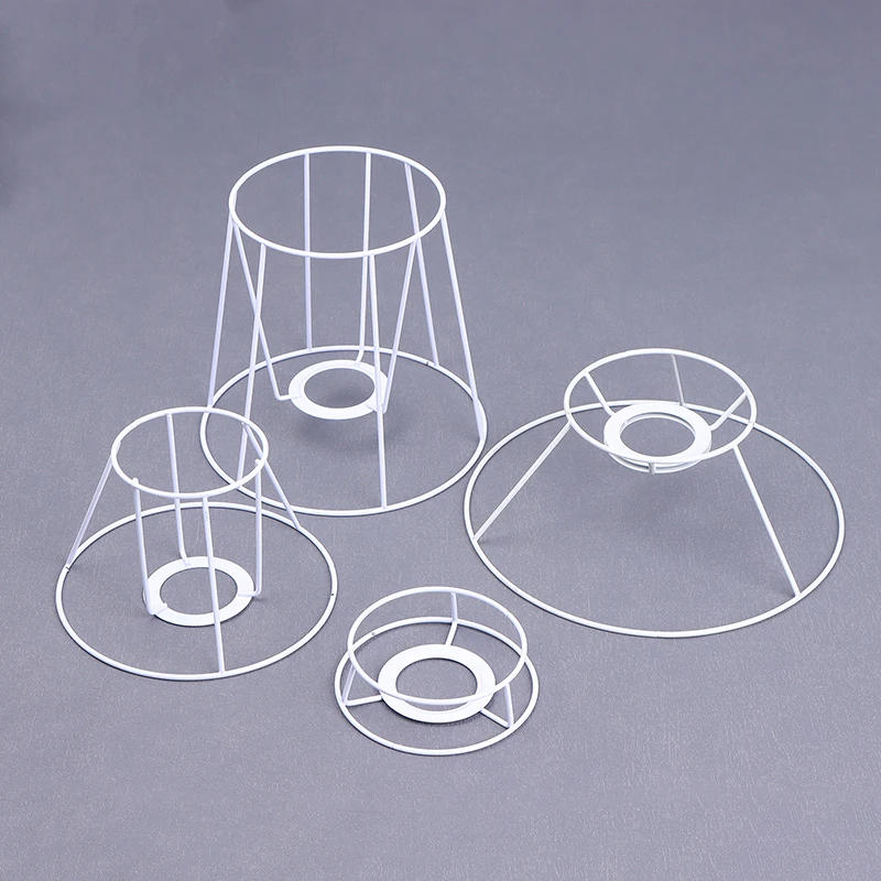 Description Picture 2 of itemLamp Lampshade Shade Wire Frame DIY Guard Ring Light Cage Holder Bulbpendant Drum Table Metal Vintage Cover Round Ceiling Iron