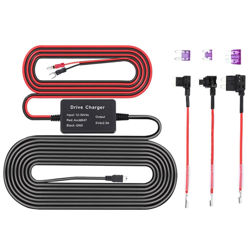 Description Picture 2 of item12/24V Car Dash Cam Wire 3.2m Mirror DVR Hardwire Cable Kit Video Recorder 5V Mini Micro USB Charger Line Auto Dashcam Camera