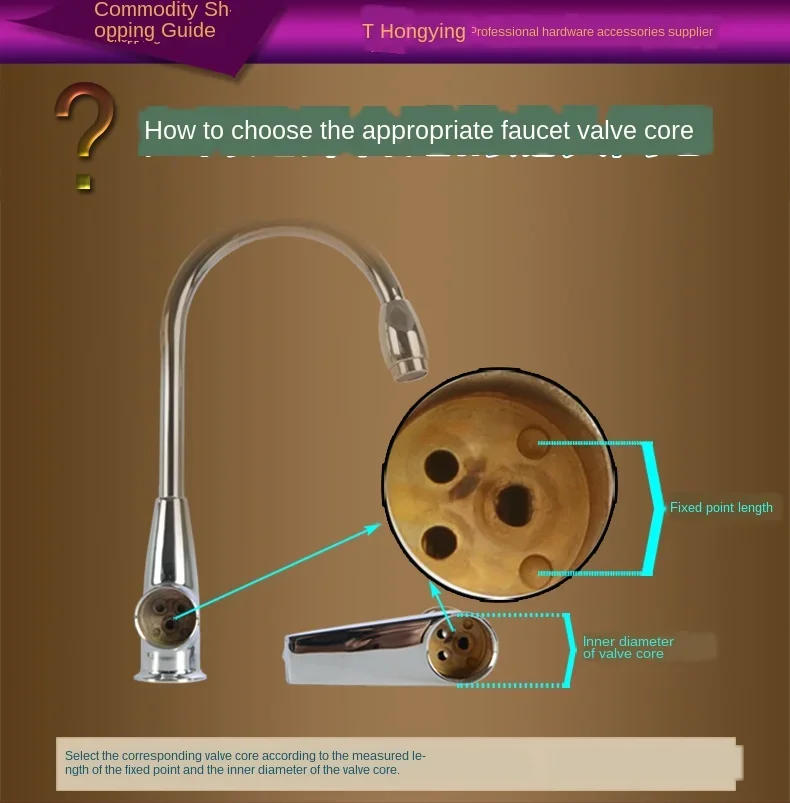 Description Picture 3 of itemKitchen basin faucet ceramic valve core 25/35/40 water heater water mixing valve core switch repair parts