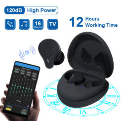 Bluetooth Hearing Aids Digital CIC hearing aid Severe Hearing Loss Rechargeable Sound Amplifiers 16 Channels Powerful Ears Aids