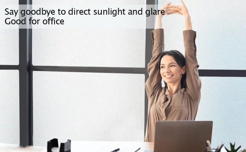 Description Picture 3 of itemMatte Pure Window Privacy Film Frosted Glass Opaque Sun Blocking Covering Self-Adhesive Vinyl Decals for Bathroom Decoration