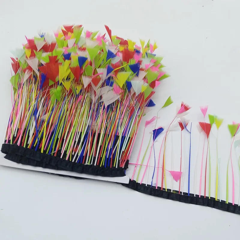 Description Picture 4 of item1yards Colored Turkey Feathers on Tape, Tassel Fringe Trim for Top Dress, Needlework Accessory, Dream Catcher, 10-15cm,